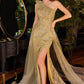 Olive One Shoulder with Overskirt Gown J851 - Women Evening Formal Gown - Special Occasion-Curves