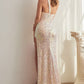 Opal-blush_1 One Shoulder Sequin with Slit Gown C140 - Women Evening Formal Gown - Special Occasion