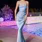 Paris-blue Fitted Satin Slip Gown BD7044 - Women Evening Formal Gown - Special Occasion