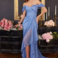 Paris-blue Off The Shoulder Glitter Gown CD878 - Women Evening Formal Gown - Special Occasion