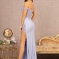 Periwinkle Blue_1 Glitter Sheer Bodice Mermaid Slit Gown GL3162 - Women Formal Dress- Special Occasion-Curves
