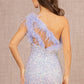 Periwinkle Blue_3 Sequin Asymmetric Mermaid Slit Gown GL3165 -Women Formal Dress- Special Occasion-Curves