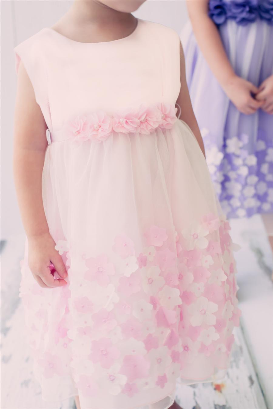 Pink_1 Baby Mesh Flowers Taffeta Party Dress-AS333