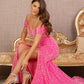 Pink_2 Off Shoulder Sequin Mermaid Women Formal Dress - GL3148 - Special Occasion-Curves