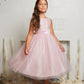 Pink_3 Girl Dress - Pink Sequin Back V Bow Dress - AS498 Kids Dream