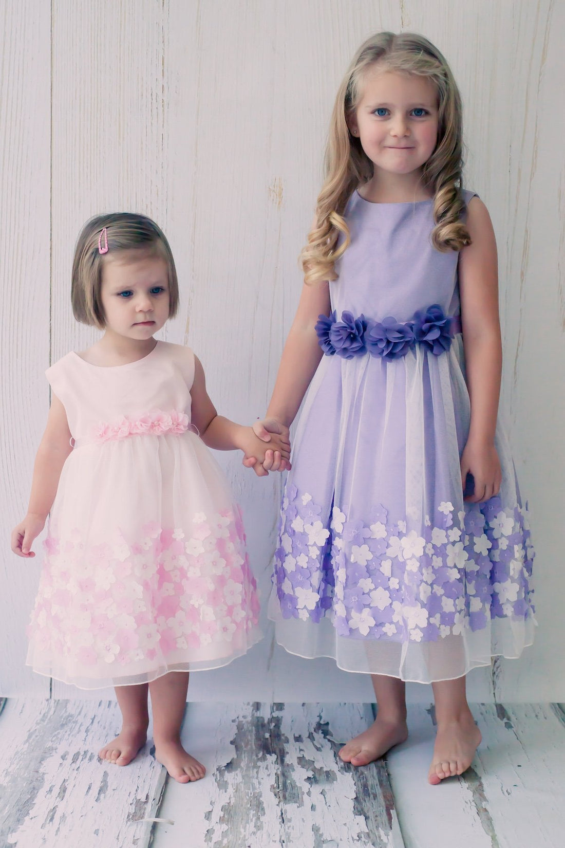 Pink_Lavender Baby Mesh Flowers Taffeta Party Dress-AS333