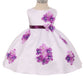 Purple Baby Shantung Flower Party Dress-AS219F