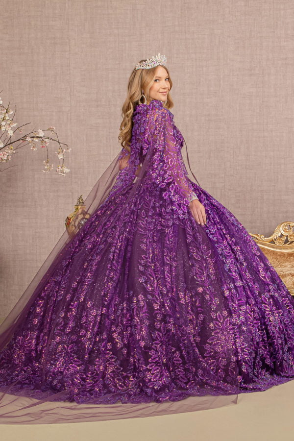 Purple_1 Beautiful Glitter Sweetheart Quinceanera Dress - GL3170
