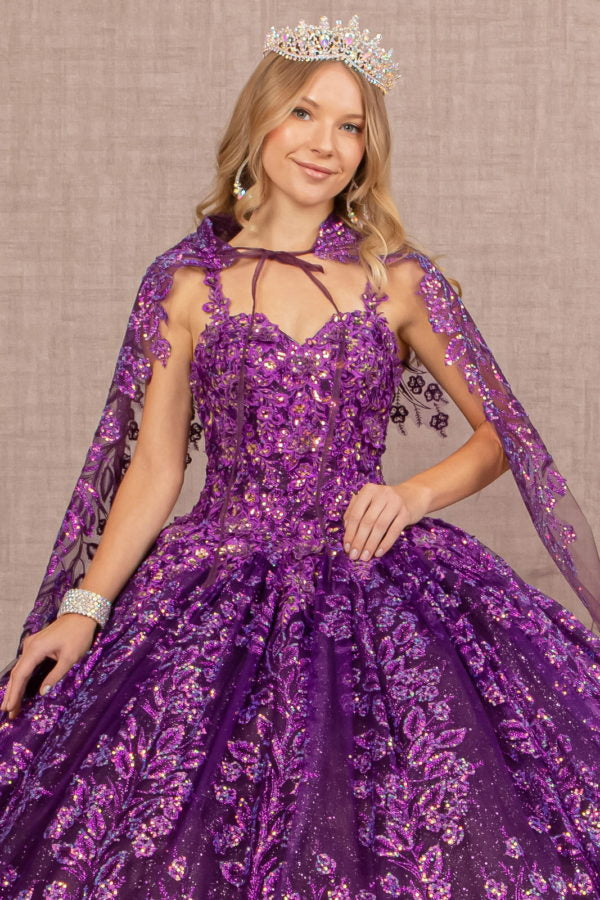 Purple_3 Beautiful Glitter Sweetheart Quinceanera Dress - GL3170