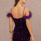 Purple_3 Sequin Cut-away Shoulder Mermaid Slit Women Formal Dress - GL3149 - Special Occasion-Curves