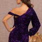 Purple_4 Sequin Asymmetric Velvet Mermaid Dress - GL3159 - Special Occasion-Curves
