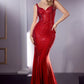 Red Fitted Hot Stone Mermaid Gown CB119 - Women Evening Formal Gown - Special Occasion