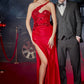 Red Lace One Shoulder Gown CDS428 - Women Evening Formal Gown - Special Occasion