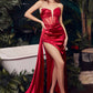 Red Satin Strapless Corset Gown CD269 - Women Evening Formal Gown - Special Occasion