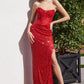 Red Strapless Sequin Corset Gown CD293 - Women Evening Formal Gown - Special Occasion