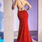 Red Stretch Mermaid Slit Gown CC2162 - Women Evening Formal Gown - Special Occasion