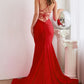 Red_1 Long Stretch Mermaid Gown CD2219 - Women Evening Formal Gown - Special Occasion