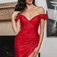 Red_1 Off The Shoulder Glitter Gown CC2212 - Women Evening Formal Gown - Special Occasion-Curves