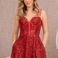 Red_2 Sequin Sweetheart A-Line Women Formal Dress - GL3132 - Special Occasion-Curves