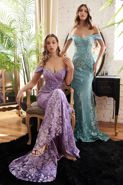 Robinblue-Violet Off The Shoulder Mermaid Gown OC014 - Women Evening Formal Gown - Special Occasion