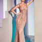 Rose-gold_3 Embellished Fitted Mermaid Gown CD990 - Women Evening Formal Gown - Special Occasion