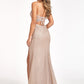 Rose Gold_1 Embroidered Glitter Mermaid Slit Women Formal Dress - GL3030 - Special Occasion-Curves