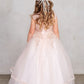 Rose Gold_1 Girl Dress with Metallic Corded Lace Bodice - AS7028