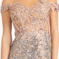 Rose Gold_2 Sheer Bodice Cut-Away Shoulder Women Formal Dress - GL3024 - Special Occasion-Curves
