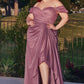 Rose Off Shoulder A-Line Gown By Ladivine CD878C - Women Evening Formal Gown - Curves