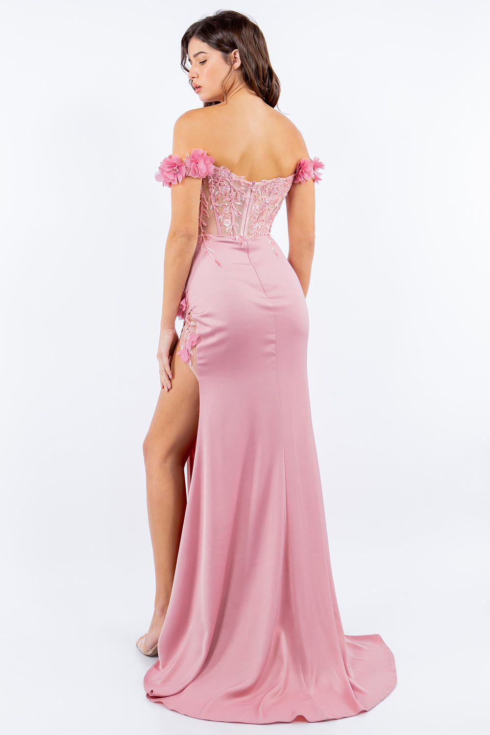Rose_1 Floral Off The Shoulder Gown AS8050J - Special Occasion-Curves