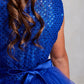 Royal Blue_2 Girl Dress with Sequin and Tulle Skirt Dress - AS5752