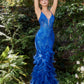 Royal Fitted Feather Mermaid Gown A1116 Penelope Gown - Special Occasion