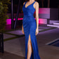 Royal Satin Glitter V-Neck Gown BD4003 - Women Evening Formal Gown - Special Occasion