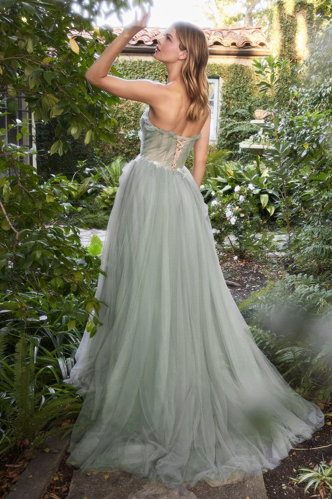 Strapless Tulle Pleated Draped Ball Gown by Andrea & Leo Couture - A1015 - Special Occasion