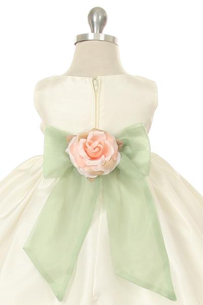 Baby Girl Poly Silk Organza Sash Classic White Party Dress