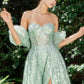 Sage_3 Greenery Sweetheart A-line Slit Gown Andrea & Leo Couture - A1203