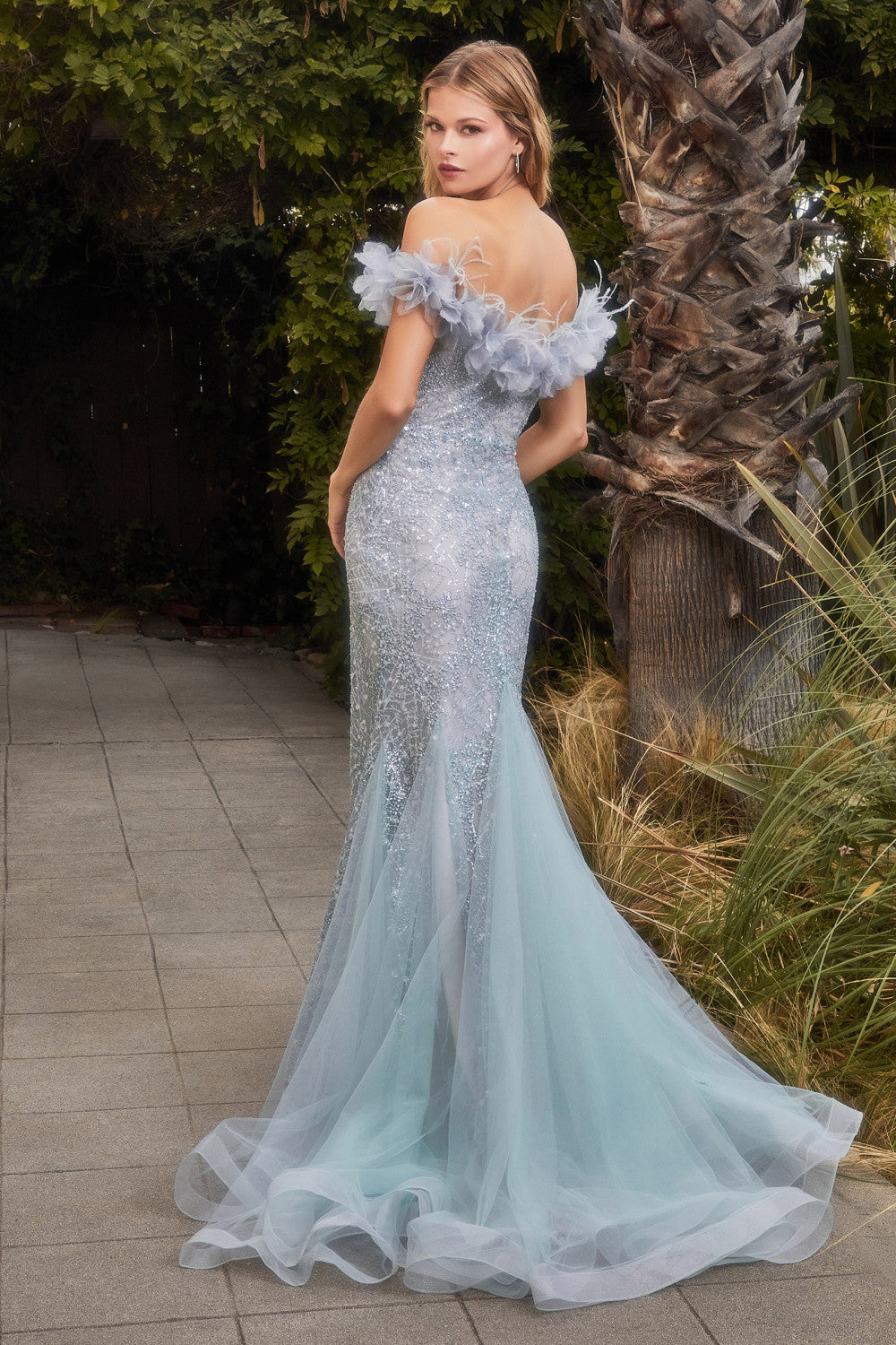 Sea-mist_1 Off Shoulder Sequins Gown A1179 - Special Occasion