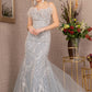 Silver Sequin Sweetheart Trumpet Dress GL3117 - Women Formal Dress - Special Occasion-Curves