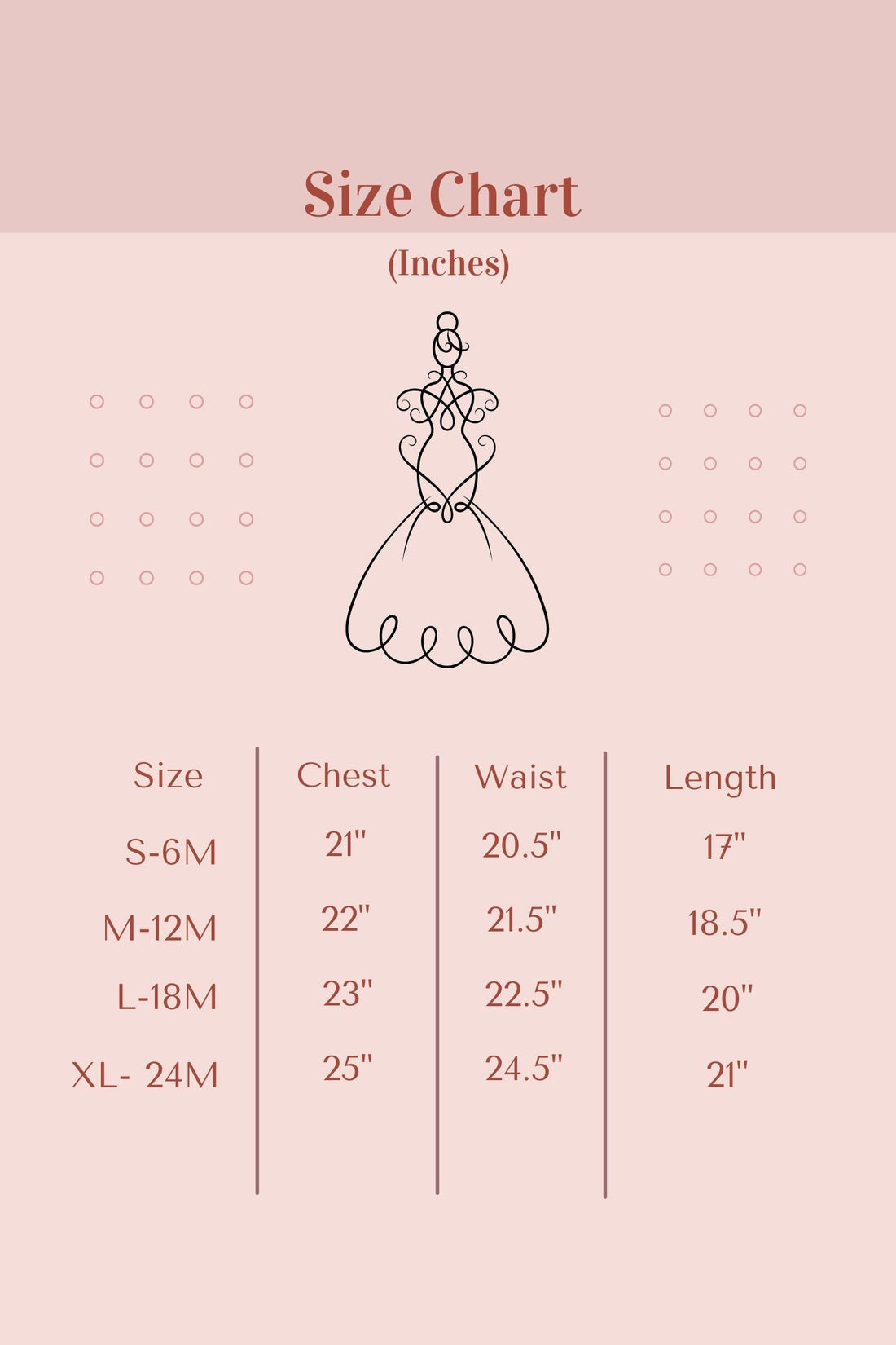 Size Chart Baby Classic Pearl Pleated Party Dress-AS544-C
