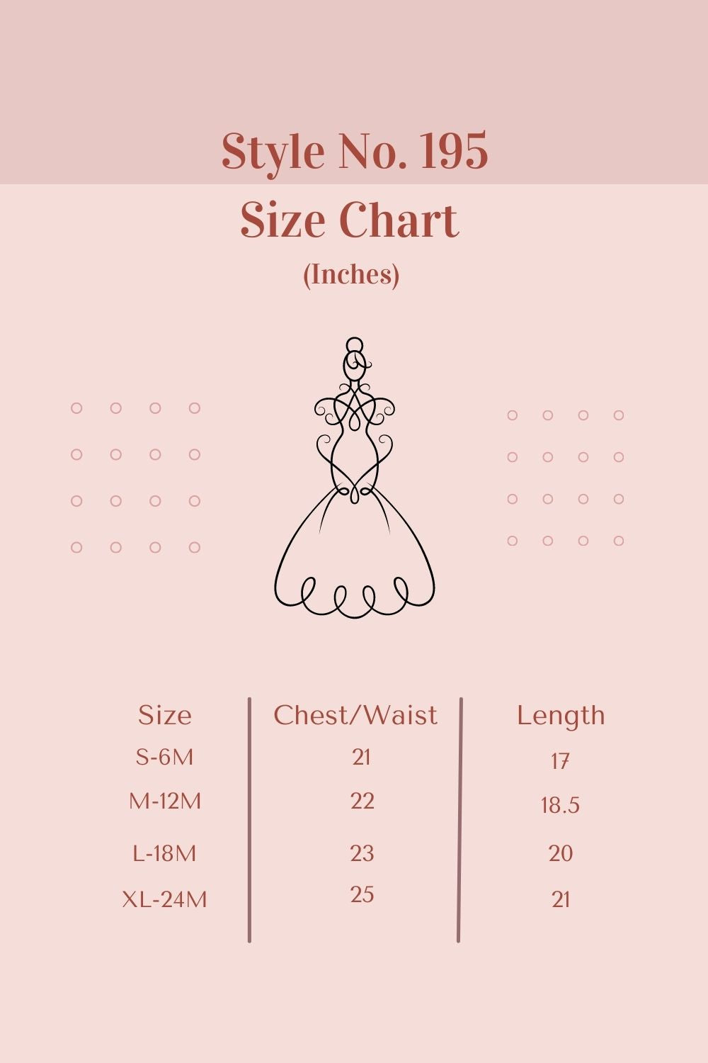 Size Chart Baby Satin with Organza Party Dress-AS195B