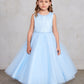 Sky Blue Girl Dress with Sequin and Tulle Skirt Dress - AS5752