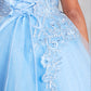 Sky Blue_5 Girl Dress with Metallic Corded Lace Bodice - AS7028