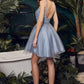 Smoky-blue Glitter Tulle Short Dress CD0212 - Cocktail Dress - Special Occasion