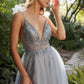 Smoky-blue_2 Bloom Beaded A-line Tulle Gown A1144 Penelope Gown - Special Occasion