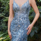 Smoky-blue_2 Fitted Mermaid with Lace Applique Gown A1118 Penelope Gown - Special Occasion