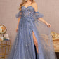 Smoky Blue Strapless Sweetheart A-Line Women Formal Dress - GL3126 - Special Occasion-Curves