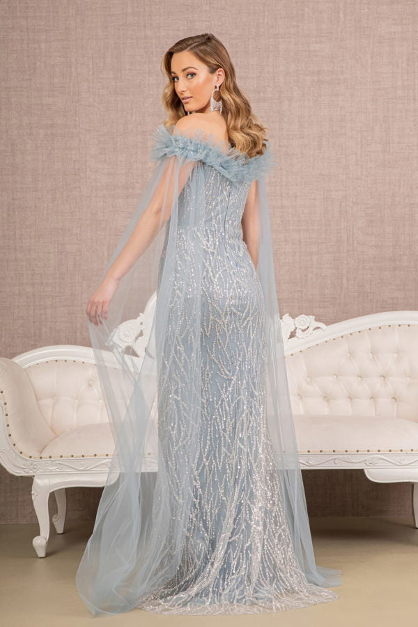 GLS by Gloria GL3120CL Prom Dress - Smoky Blue