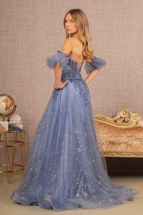 Smoky Blue_1 Strapless Sweetheart A-Line Women Formal Dress - GL3126 - Special Occasion-Curves