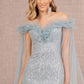 Smoky Blue_2 Sequin Bead Strapless Mesh Mermaid Dress GL3120 - Women Formal Dress -Special Occasion-Curves