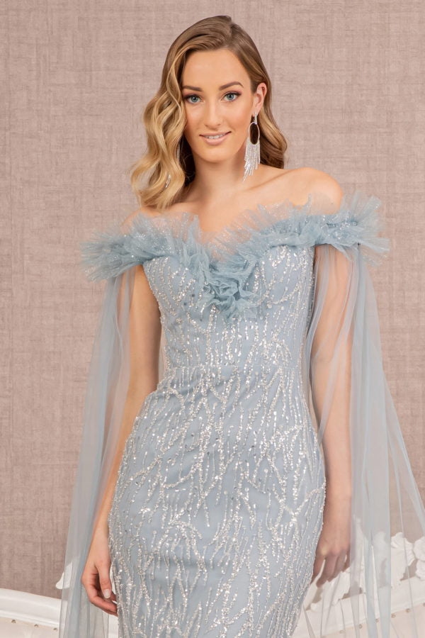 GLS by Gloria GL3120CL Prom Dress - Smoky Blue | NewYorkDress GLS by Gloria GL3120CL Prom Dress - Smoky Blue | NewYorkDress